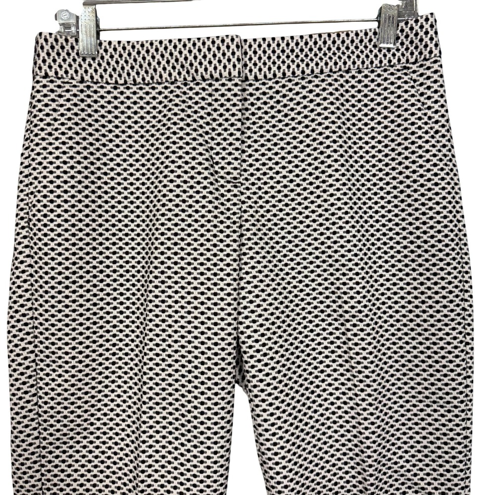 Express Pants Womens 6 Black White Editor Crop Textured Geometric Low Rise NWT